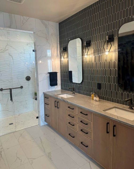 Installed tile flooring in home