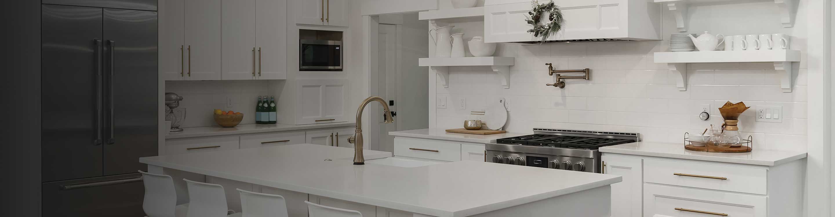 white modern farmhouse kitchen design in Greeley, CO 