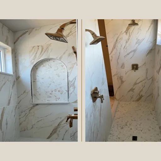 Marble tile shower installation in Greeley 