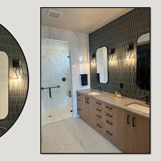 Custom tile wall and shower in Greeley bath