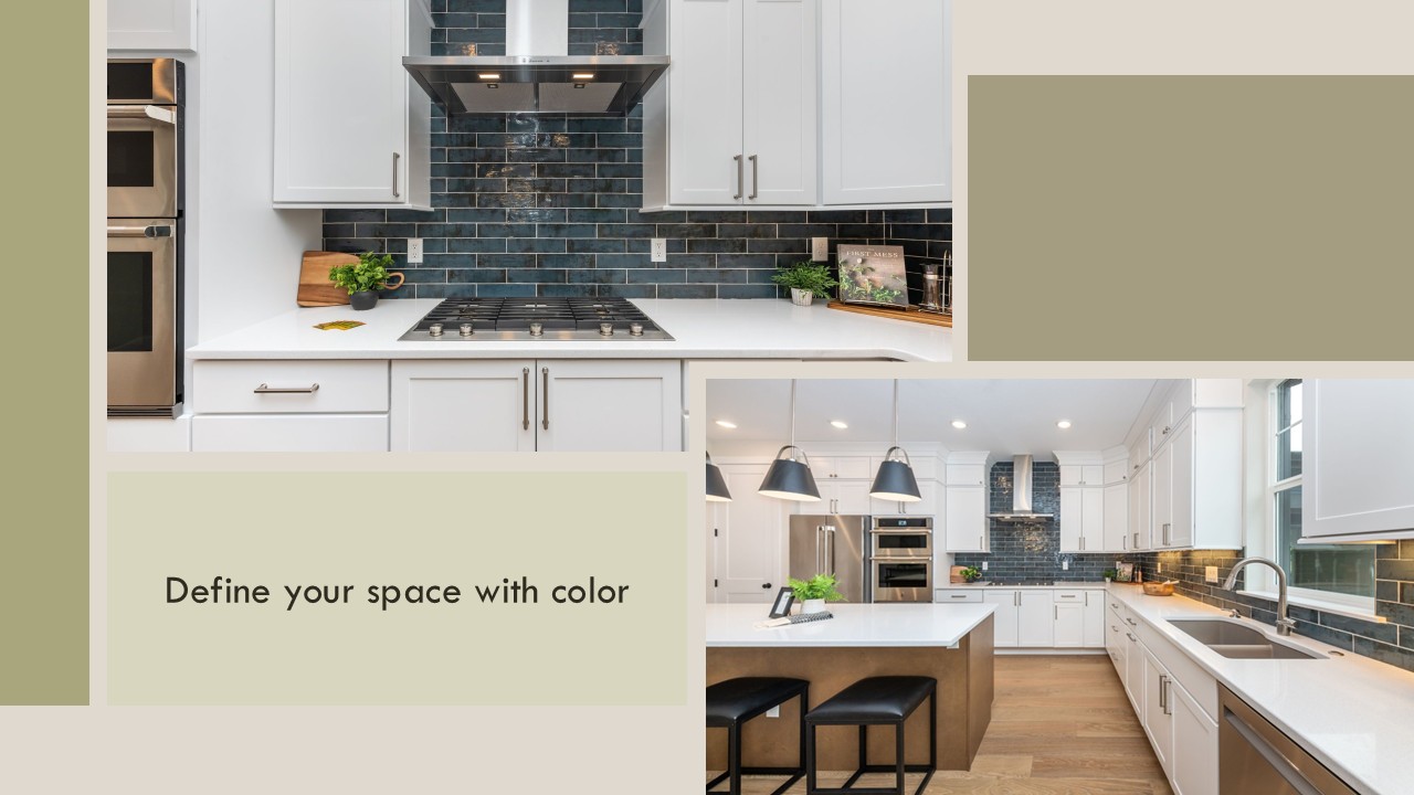 Avocado green accents in Greeley kitchen 